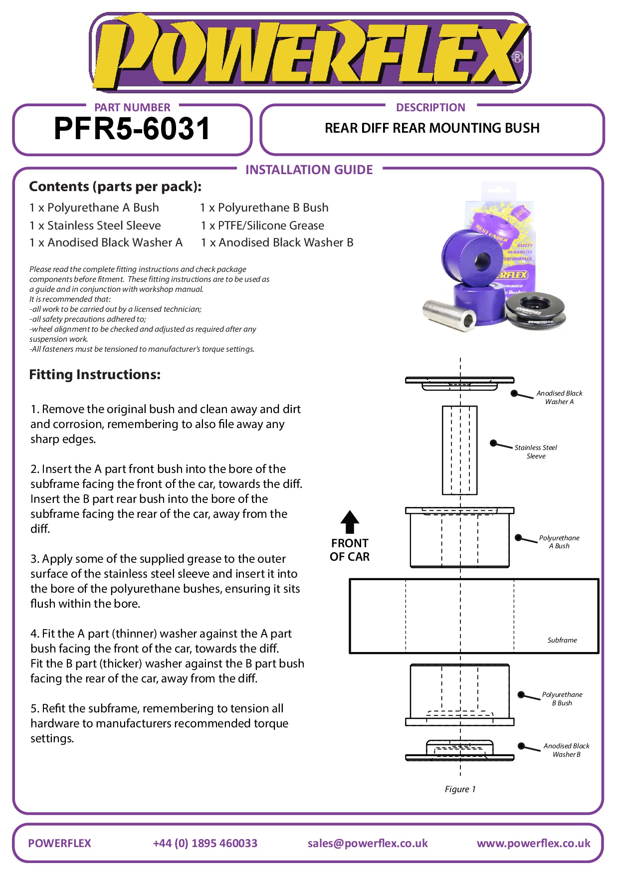 Rear Diff Rear Mounting Bush 5 Series, 6 Series, 7 Series, Dawn RR6, Ghost RR4, Wraith RR5, road