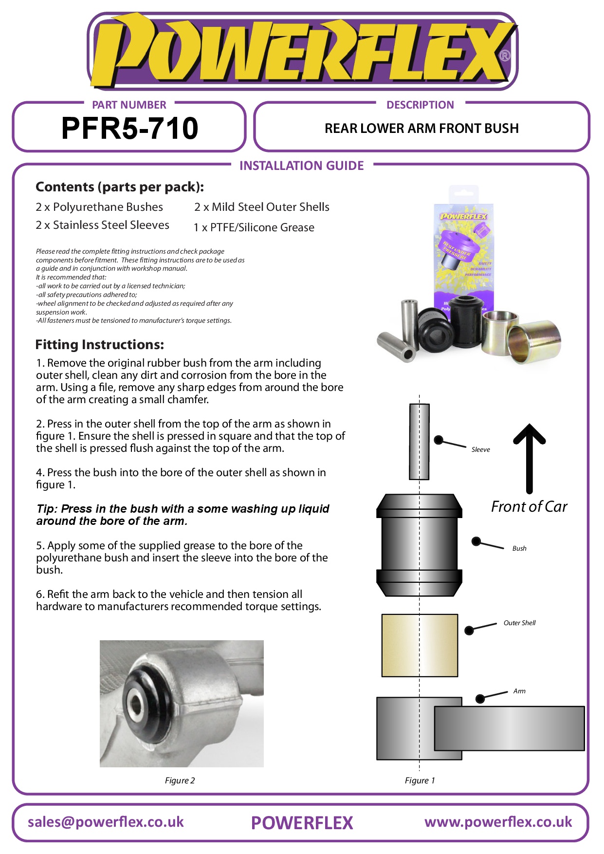Rear Lower Arm Front Bush X Series, road