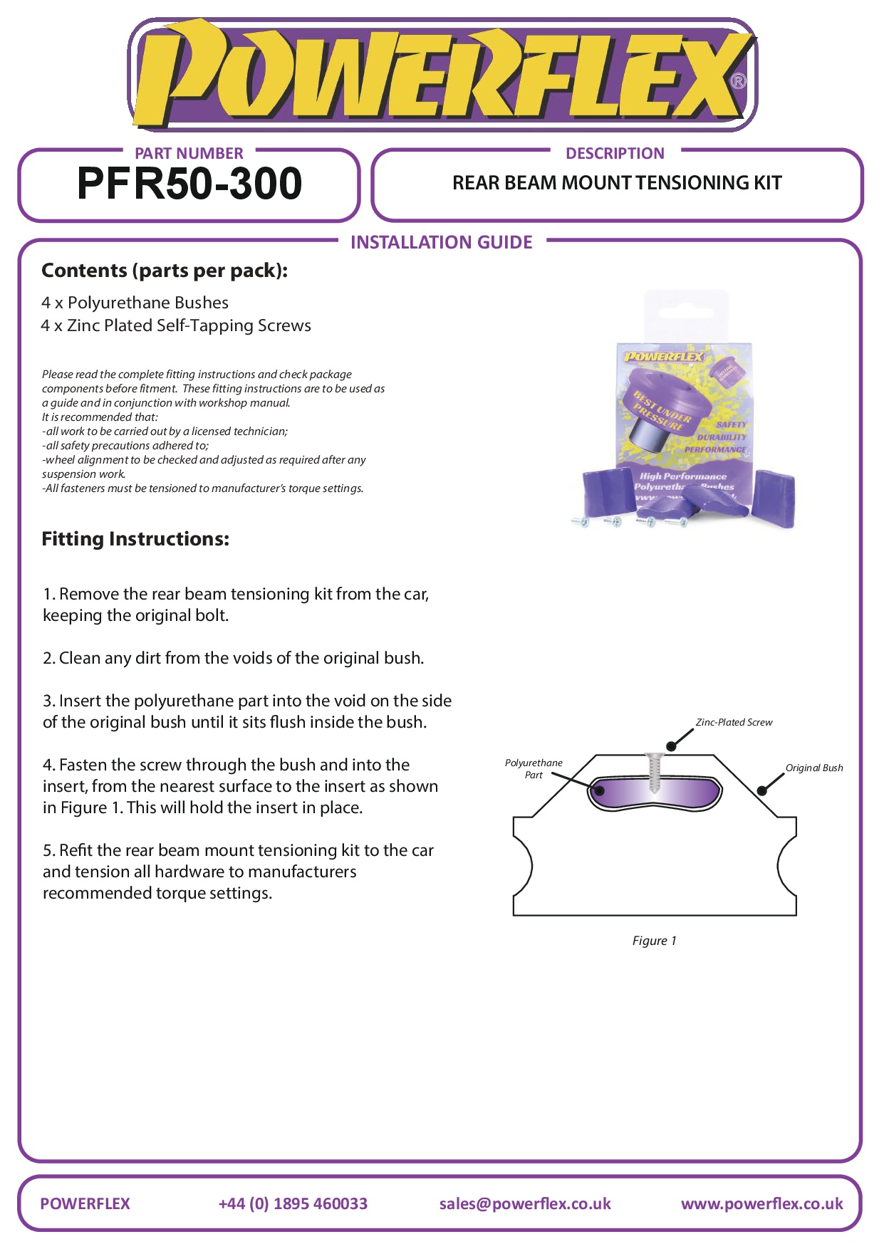 Rear Beam Mount Tensioning Kit 306, road