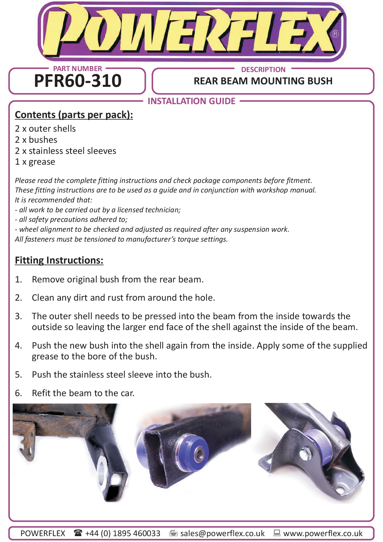 Rear Beam Mounting Bush Clio Models, Twingo, Wind, road