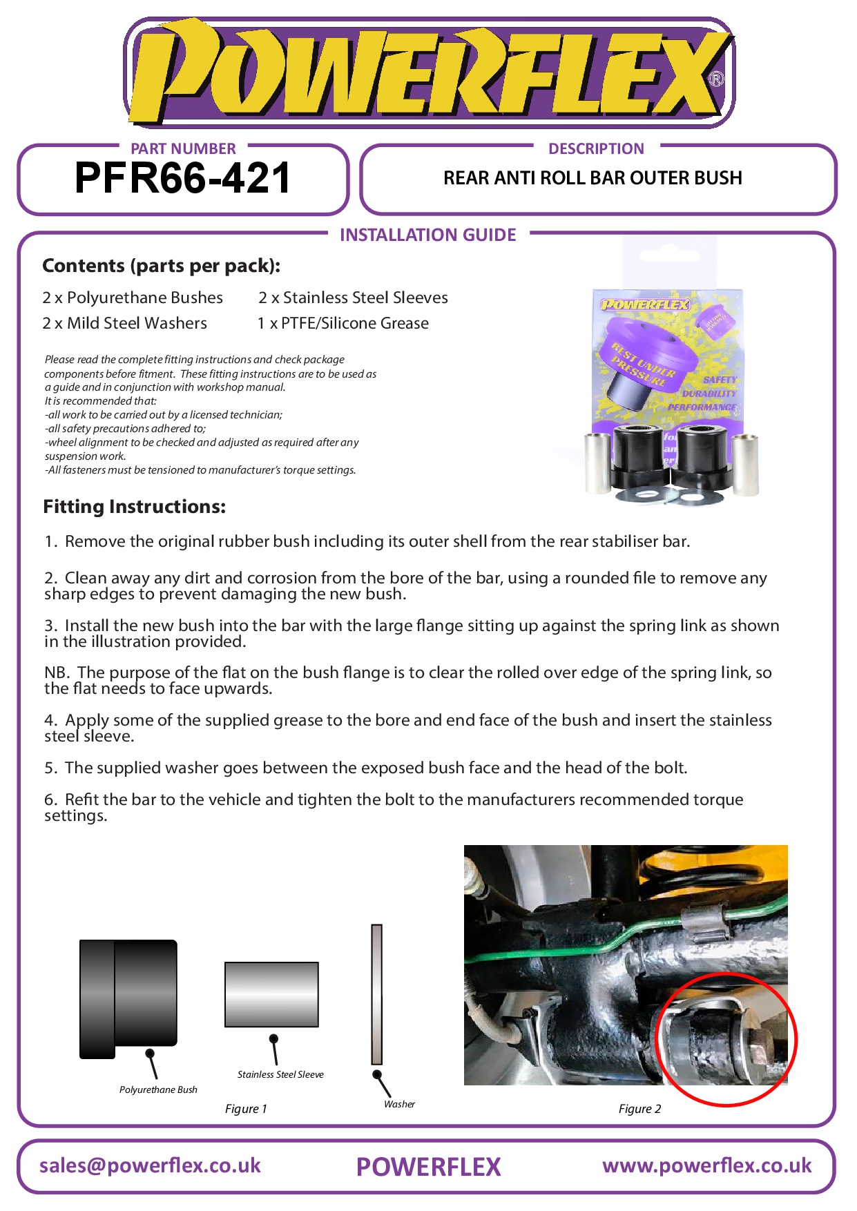 Achterste stabilisatorstang, buitenste bus 900, straat