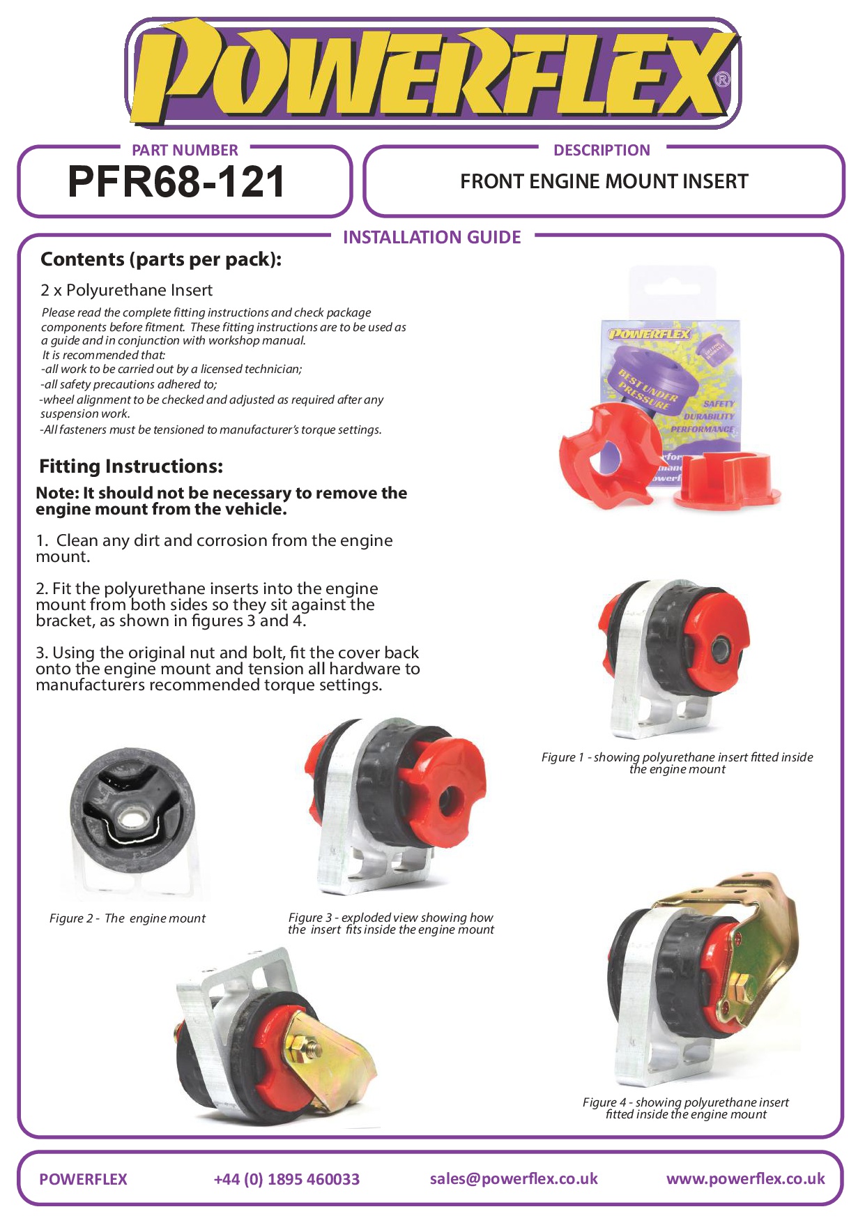 Engine Mount Insert ForTwo 450, Roadster 452 inc Brabus (2003 - 2005), road