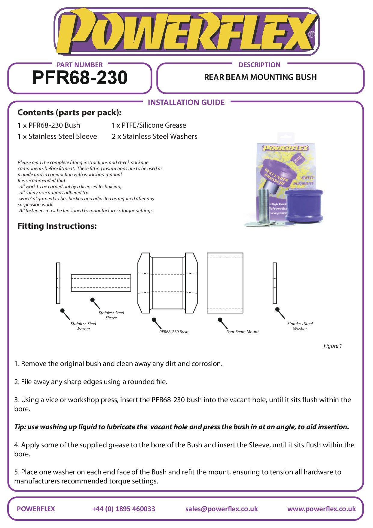 Rear Beam Mounting Bush Roadster 452 inc Brabus (2003 - 2005), road