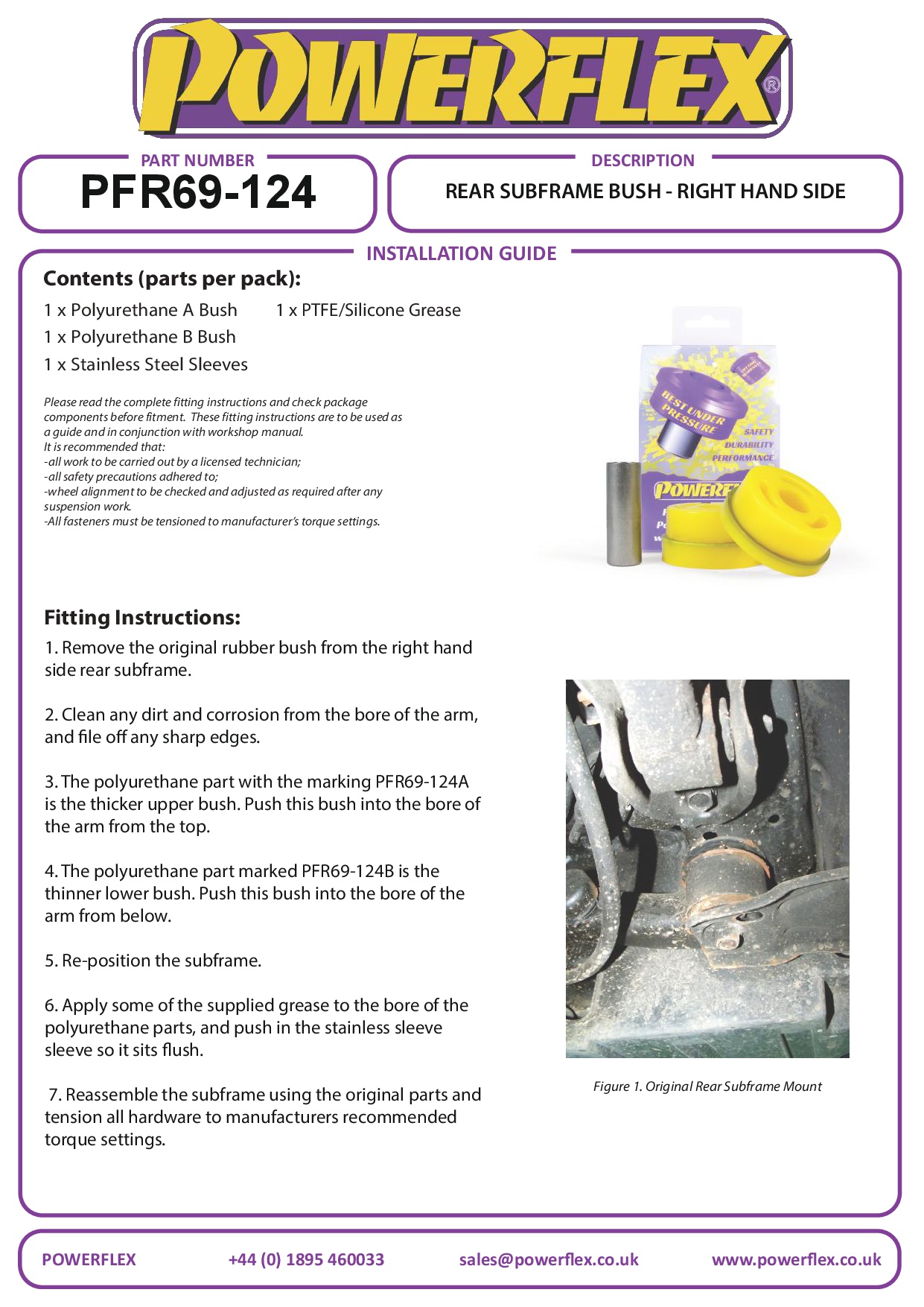Achterste subframe-voorste stempel naar chassis rechterkant Forester, Impreza, straat