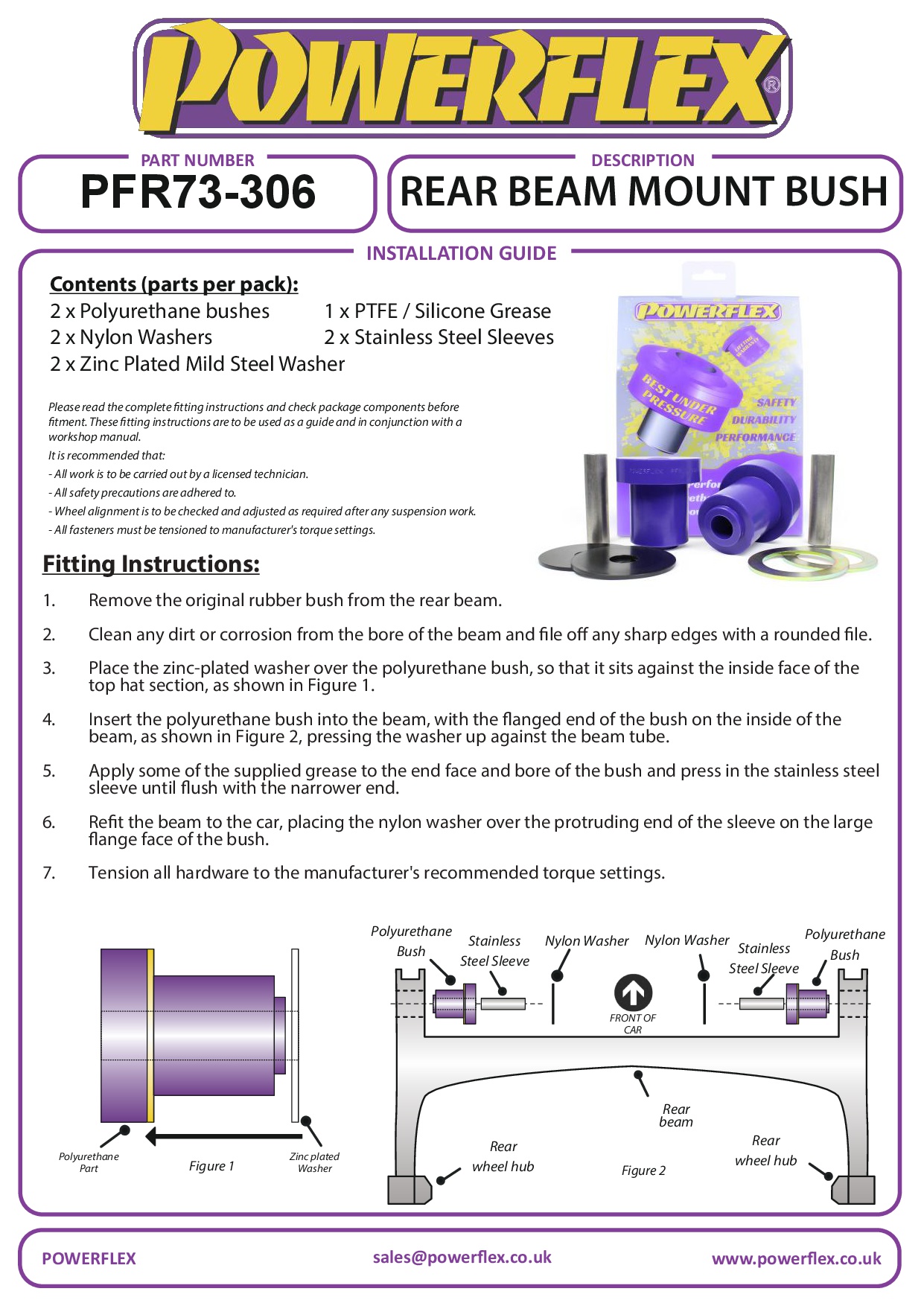 Bevestigingsbus op de achterbalk Swift Sport MK2, straat