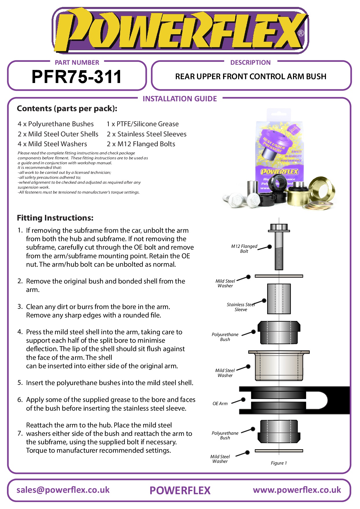 Rear Upper Front Control Arm Bush Model 3, Model Y (2020 - ON), road