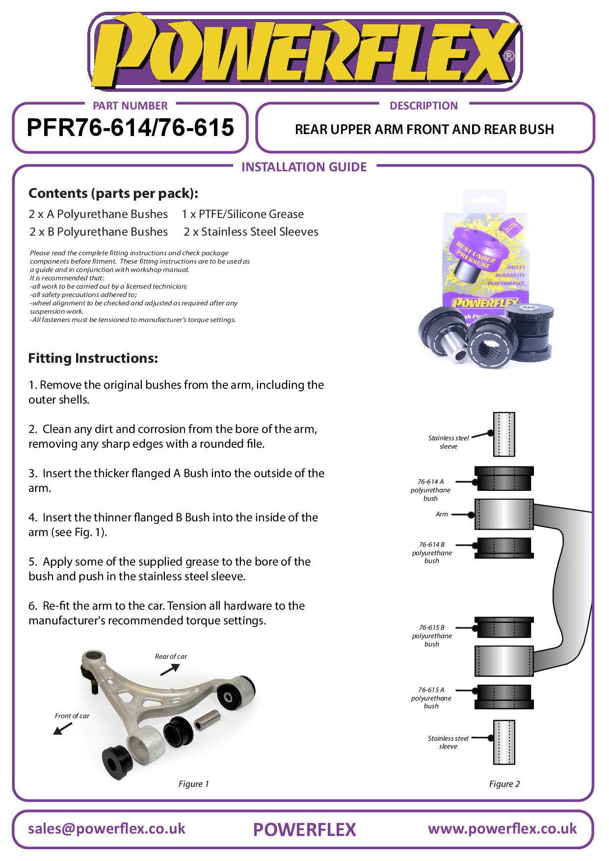 Rear Upper Arm Rear Bush Supra Mk4 JZA80, road