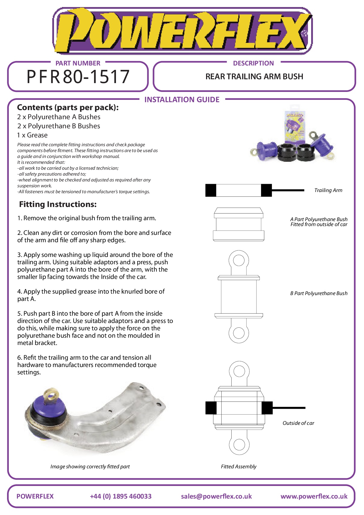 Rear Trailing Arm Bush LaCrosse MK2, Regal MK5, Malibu MK8 V300, Vectra MK1, 9-5 YS3G 2WD, Insignia Models, black