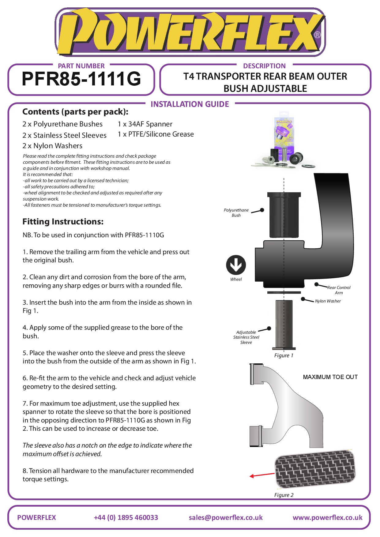 Achterste draagarm, buitenste bus tot chassis, verstelbaar Transporter Models, straat