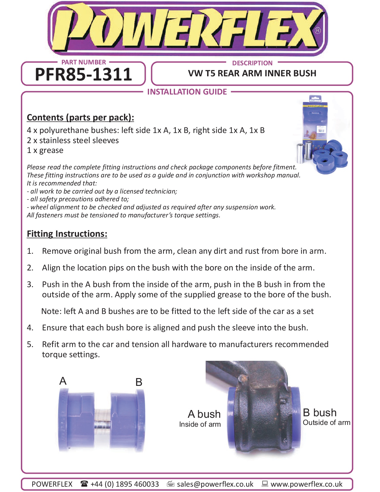 Binnenbus achterarm Transporter Models, black