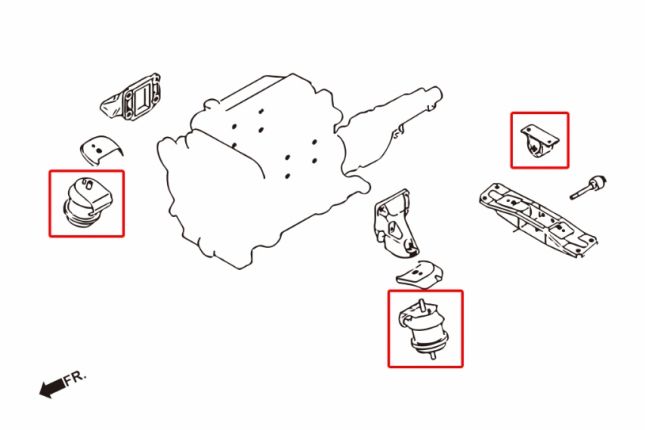 350Z / G35 / Z33 hard MOTOR + TRANSMISSIE MOUNT(STREET VERSION) 3PCS / SET