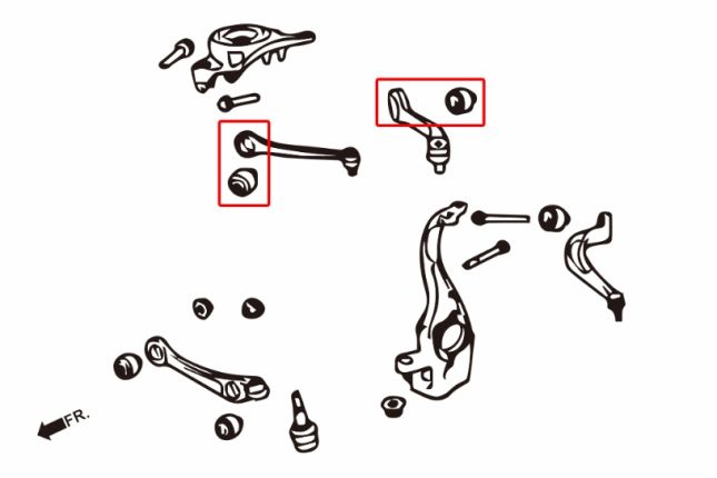 AUDI A4 06- / 07- A5 / A7 10- voor Bovendraagarmmeter BUS(hard rubber) 4PCS / SET