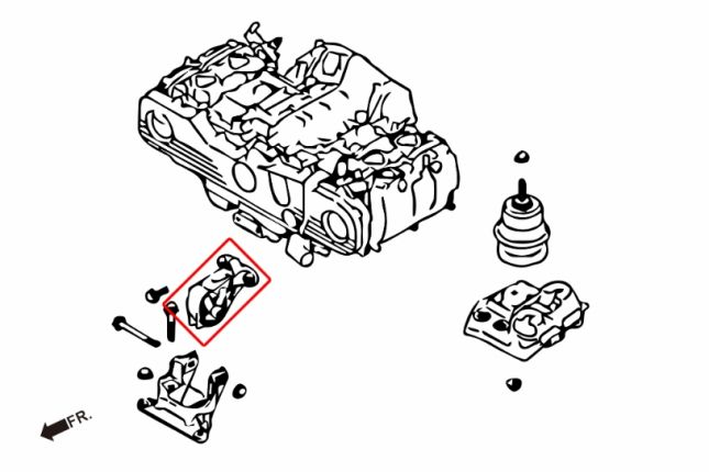 LEGACY 09- BM/BR for engine mount AT(hard rubber) 1PC/SET