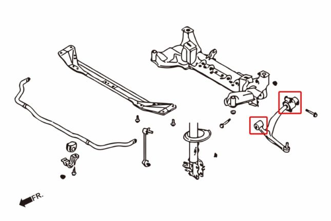 FX35\'03 Voor Onder draagarm bus(hard rubber) 4PCS / SET