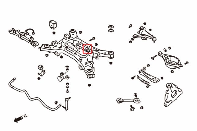 350Z Z33 / G35 / G37 / FX35 03-08achter DIFF MOUNT bus - SUBFRAME SIDE1PCS / SET(hard RUBBER)