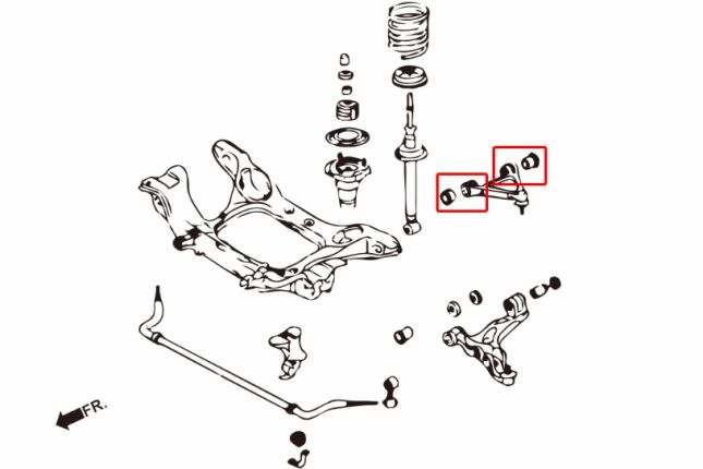 RX7 FD voor boven draagarm bus(kogellager) 4PCS / SET