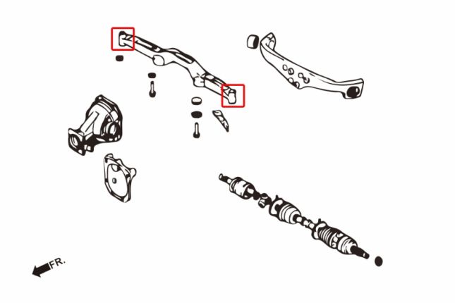 EVO 4-9 achter DIFF steunorgaan bus (NON-AYC)(hard rubber) 2PCS / SET