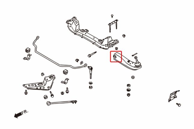 S13 voor lagere controle draagarm bus(hard rubber) 2PCS / SET