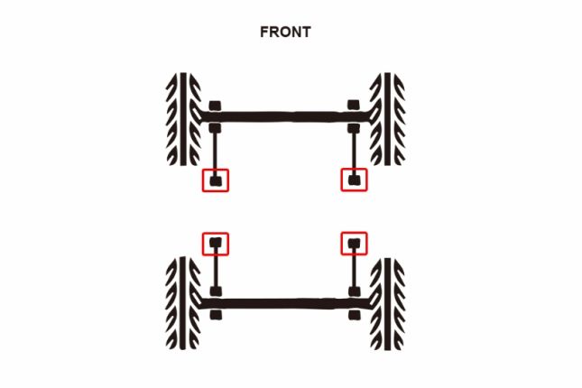 Suzuki Jimny hard rubberen bus 2PCS / SETFITS Voor Onder draagarm achterzijde (VEREIST 1 SETS)