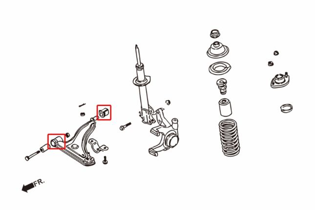 Micra K11 voor onder draagarm bus(hard rubber) 4PCS / SET