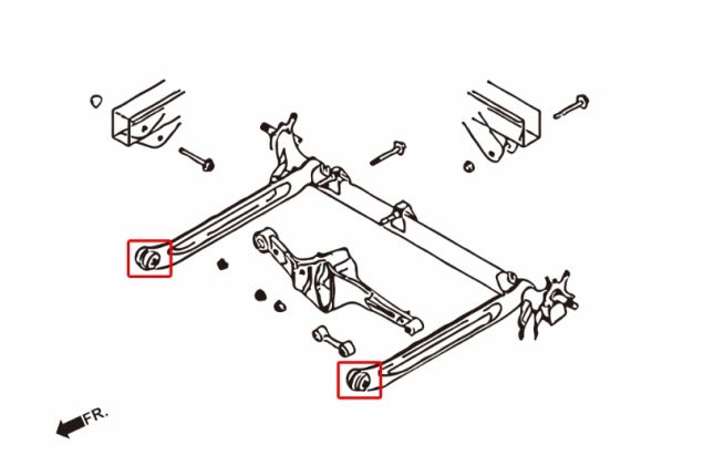 SENTRA B15 achter BEAM bus(hard rubber) 2PCS / SET