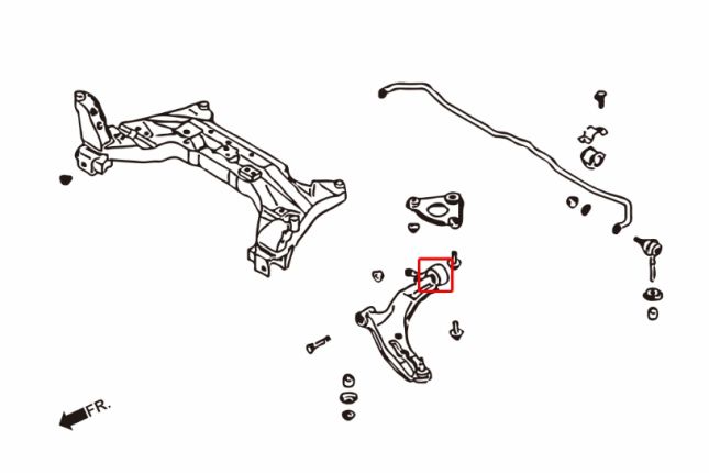 SENTRA B15 voor onder draagarm - achter BIG(hard rubber) 2PCS / SET