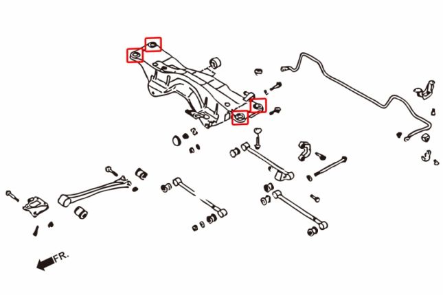 IMPREZA GC / GD achterbalk bus(hard rubber) 4PCS / SET