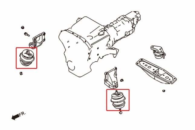 370Z Z34 / G37 AT / MT hard motorsteun 2PCS / SET