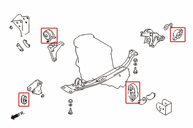 PRIMERA'93-96 P10 Handbak versterkt motorsteun 4PCS