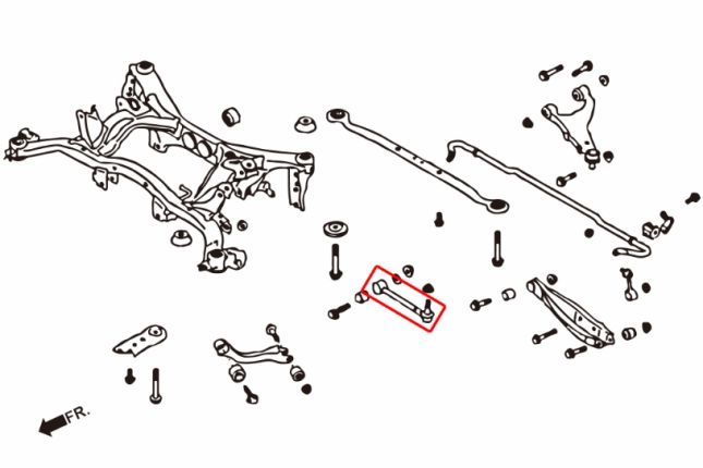 IMPREZA 07- STI / GRB LEGACY 10- BM / BR - OUTBACK 10-FT86 / FR-S / BRZ / FORESTER SH-SJachter spoor stang draagarm (hard rubber) 2PCS / SET