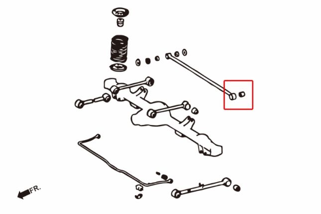 LAND CRUISER \'90 -97 achter LATERAL draagarm bus(hard rubber) - 2PCS / SET