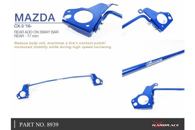 Mazda CX-3 '16 - Rear ADD ON Stabilizer Bar 17MM - 3PCS/SET