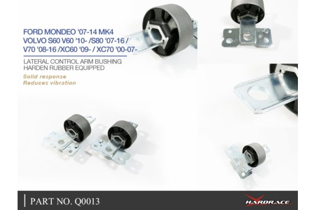 FORD MONDEO '07 -14 MK4 VOLVO S60 V60 '10 - / S80 '07 -16 / V70 '08 -16 / XC60 '09 - / XC70 '00 -07-LATERAL CONTROL draagarm bus (hard rubber) - 2PCS / SET