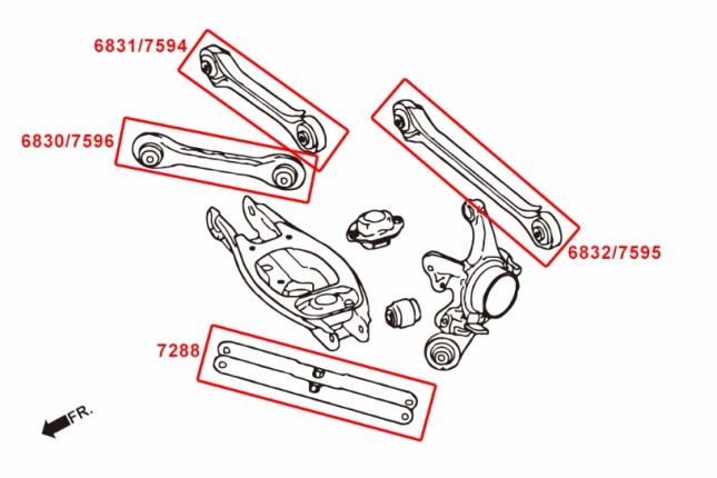 Achter camberarm verstelbaar rubber E81-E93