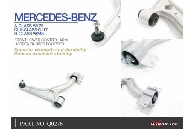 M. Benz A-CLASS W176 / CLA-CLASS C117 / B-CLASS W246 FRONT WISHBAR ARMS (hard RUBBER) - 2PCS / SET