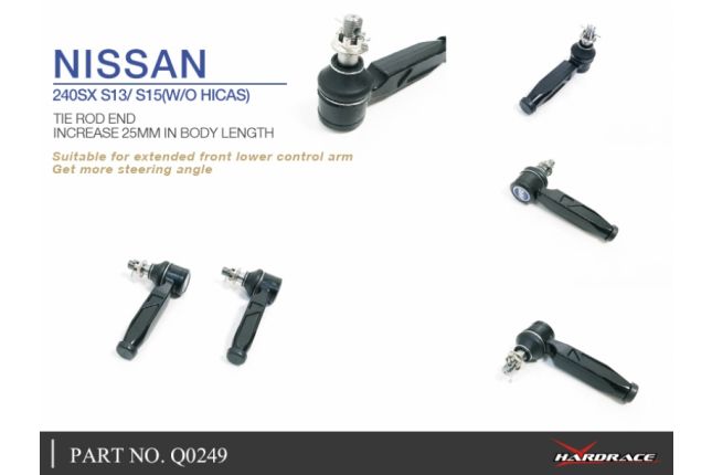 NISSAN 240SX S14 / S15 (MET HICAS) spoorstangeind (STIJGING 25MM IN Lichaamslengte) - 2PCS / SET