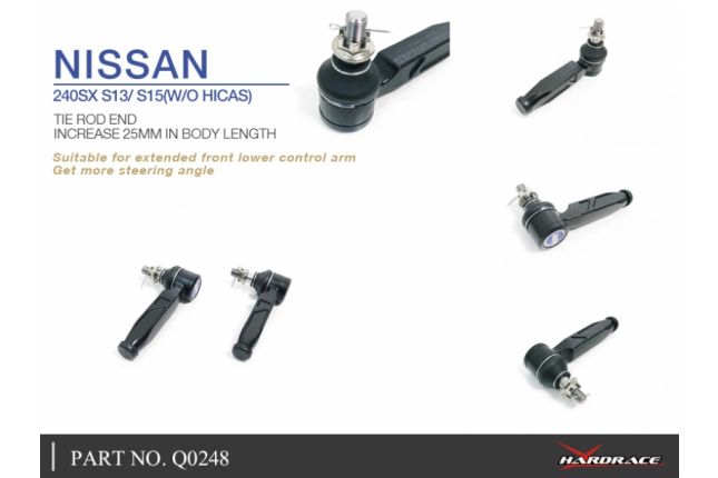 NISSAN 240SX S13 / S15 (W / O HICAS) spoorstangeind (STIJGING 25MM IN Lichaamslengte) - 2PCS / SET