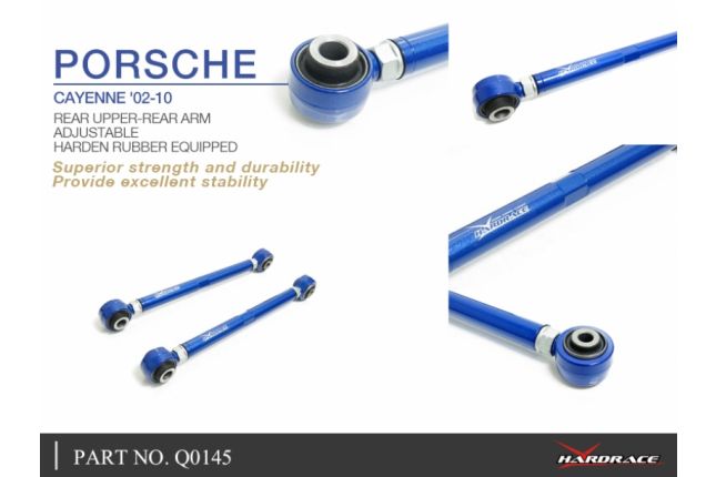 PORSCHE CAYENNE '02 -10 achter boven-achter draagarm - MET (hard rubber) - 2PCS / SET