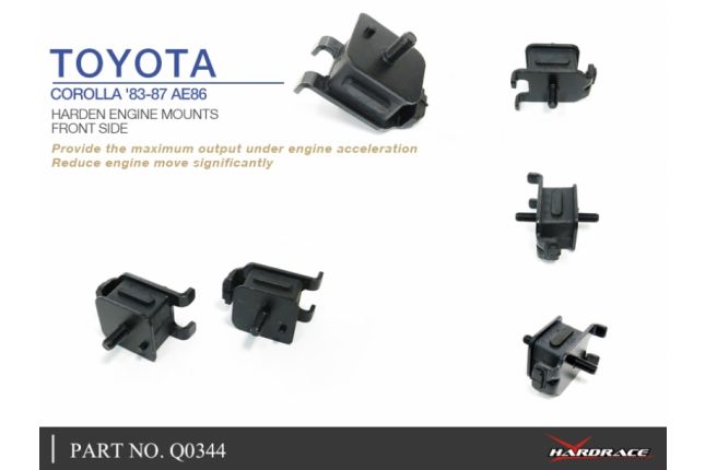 Toyota Corolla '83 -87 AE86 hard motorsteunen - voor - 2PCS / SET