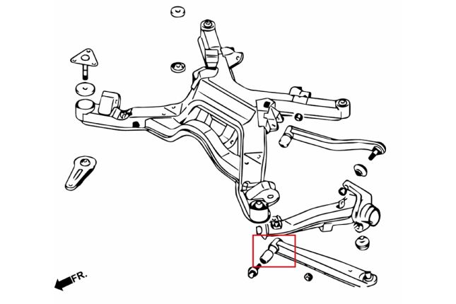 MITSUBISHI 3000GT AWD achter onder draagarm bus (hard rubber) - 2PCS / SET