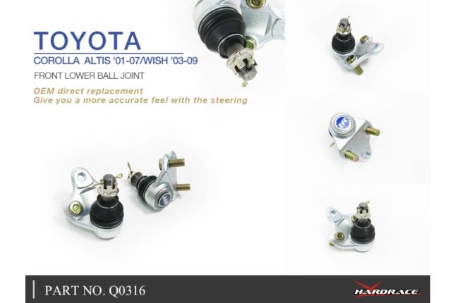 Toyota Corolla ALTIS '01 -07 / WISH '03 -09 Front Lower BALL JOINT, OE TYPE - 2PCS / SET