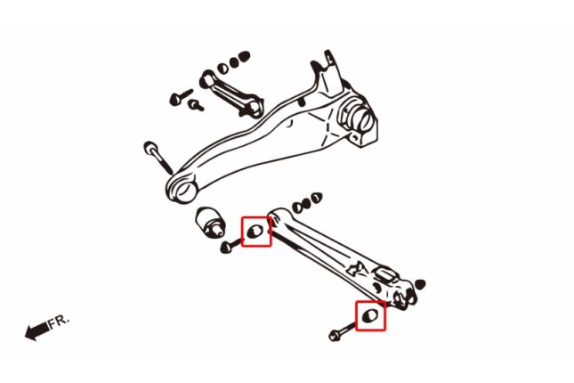 LANCER EVO1-3 Rear Lower Control Arm Bushing(Hard Rubber) 4PCS/SET