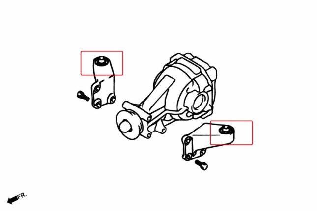 EVO 4-9 achter DIFF steunorgaan bus (AYC)(hard rubber) 2PCS / SET