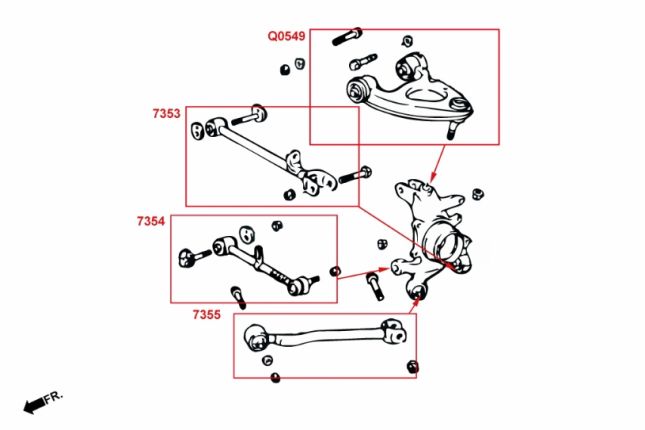 LS400 UCF20 achter trekstang(kogellager) 2PCS / SET