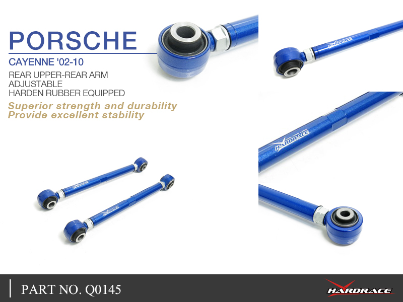 PORSCHE CAYENNE '02 -10 achter boven-achter draagarm - MET (hard rubber) - 2PCS / SET