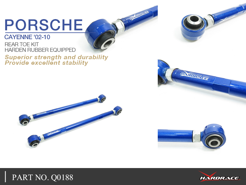 PORSCHE CAYENNE '02 -10 achter TOE kit (hard rubber) - 2PCS / SET