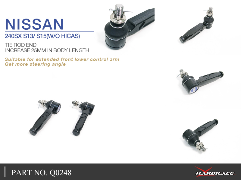 NISSAN 240SX S13 / S15 (W / O HICAS) spoorstangeind (STIJGING 25MM IN Lichaamslengte) - 2PCS / SET