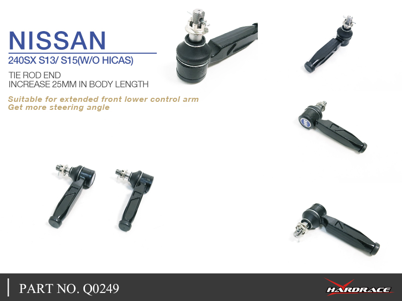 NISSAN 240SX S14 / S15 (MET HICAS) spoorstangeind (STIJGING 25MM IN Lichaamslengte) - 2PCS / SET