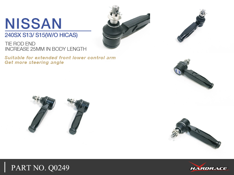 NISSAN 240SX S14/S15 (WITH HICAS) tie rod end (RISE 25MM IN BODY LENGTH) - 2PCS/SET