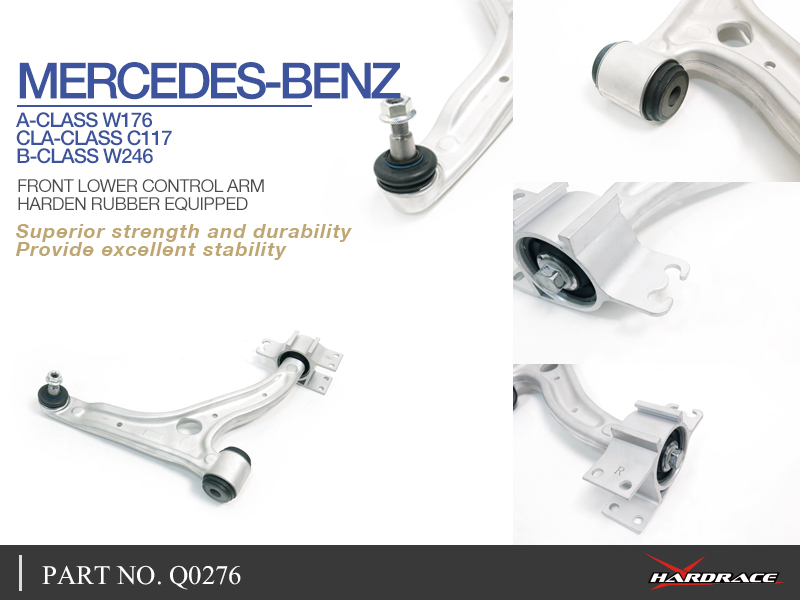M. Benz A-CLASS W176 / CLA-CLASS C117 / B-CLASS W246 FRONT WISHBAR ARMS (hard RUBBER) - 2PCS / SET